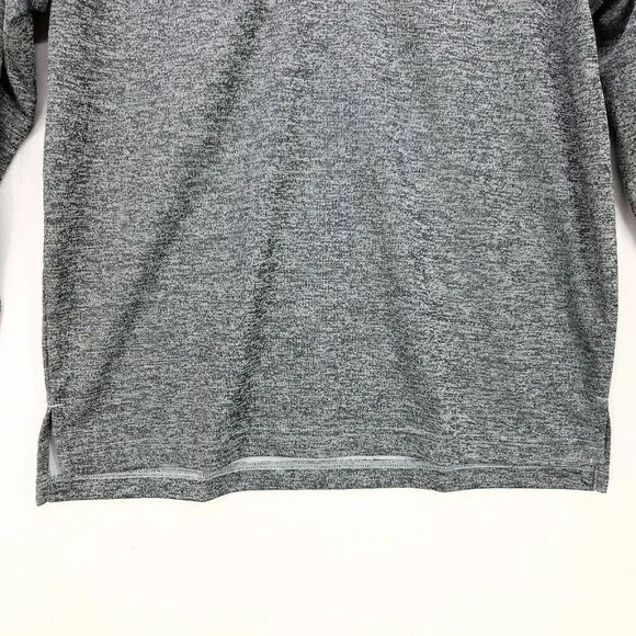Reebok Men’s Large Long Sleeve Pullover Quarter Zip Training Sweatshirt Gray - Picture 10 of 13